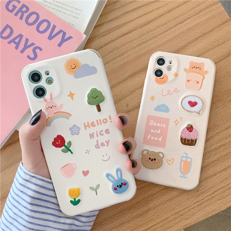 Ốp Điện Thoại Dẻo Họa Tiết Hoạt Hình Chú Gấu Dễ Thương Cho Iphone 12 7 8Plus XsMax 11
