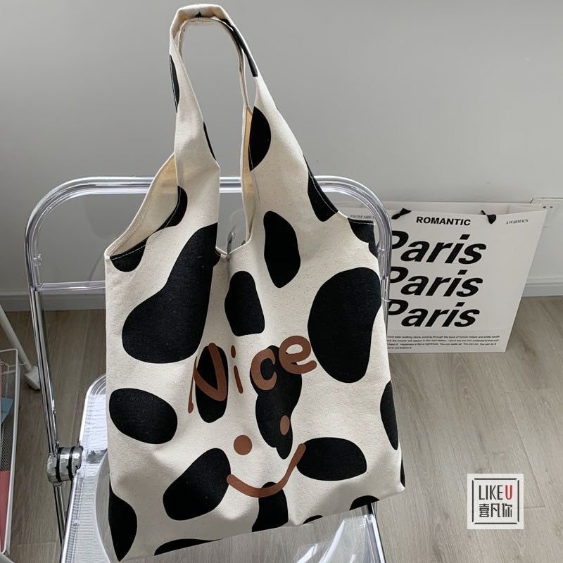 Túi Vải Canvas Đeo Vai Thời Trang Xinh Xắn Cho Nữ