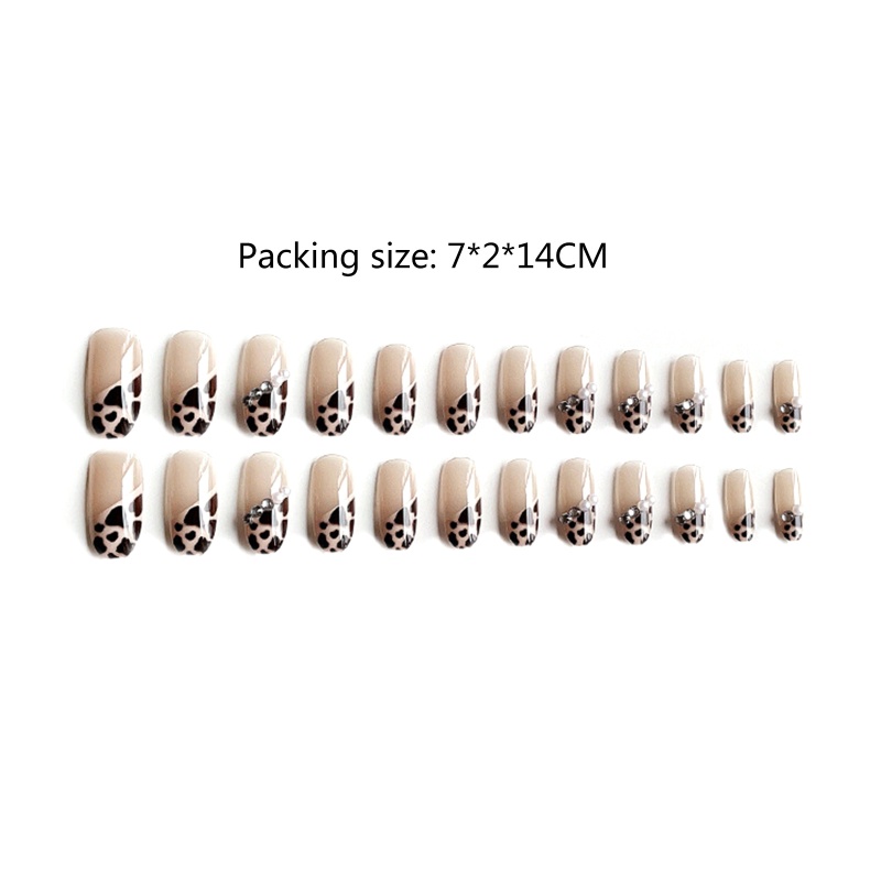 Set Móng Tay Giả Hình Vuông Màu Gradient Phong Cách Pháp