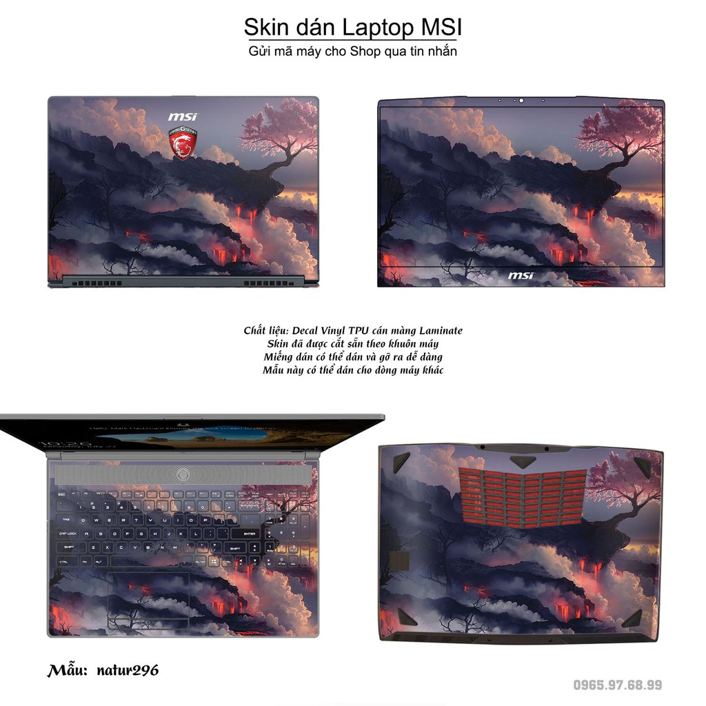 Skin dán Laptop MSI in hình thiên nhiên nhiều mẫu 11 (inbox mã máy cho Shop)