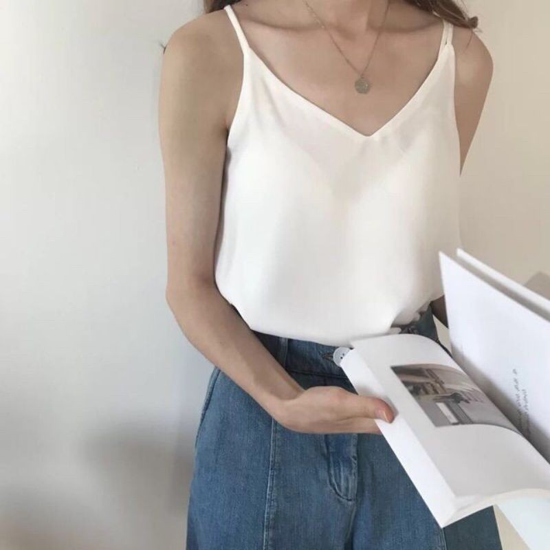 Áo hai dây voan tim mềm mát❤️