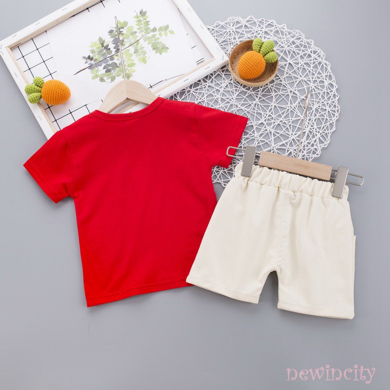 Set Áo Thun Tay Ngắn &amp; Quần Short Cho Bé Trai