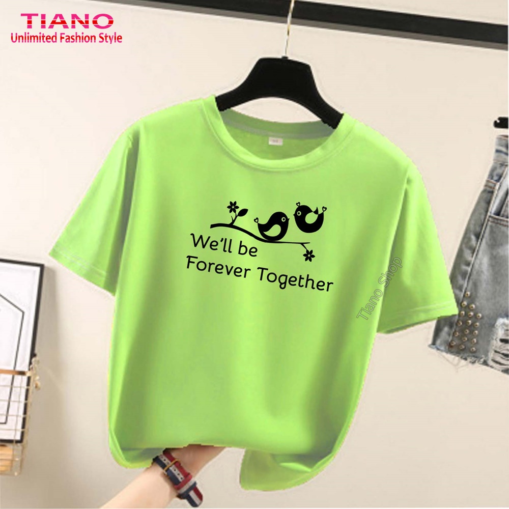 Áo Thun Tay Ngắn Hai Chú Chim V2 AT-024 - Tiano - Áo Thun Nam - Áo Thun Nữ - Phù Hợp Mọi Vóc Dáng