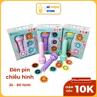 Đèn pin chiếu hình cho bé 24 hình động vật, đồ chơi phát triển trí tuệ