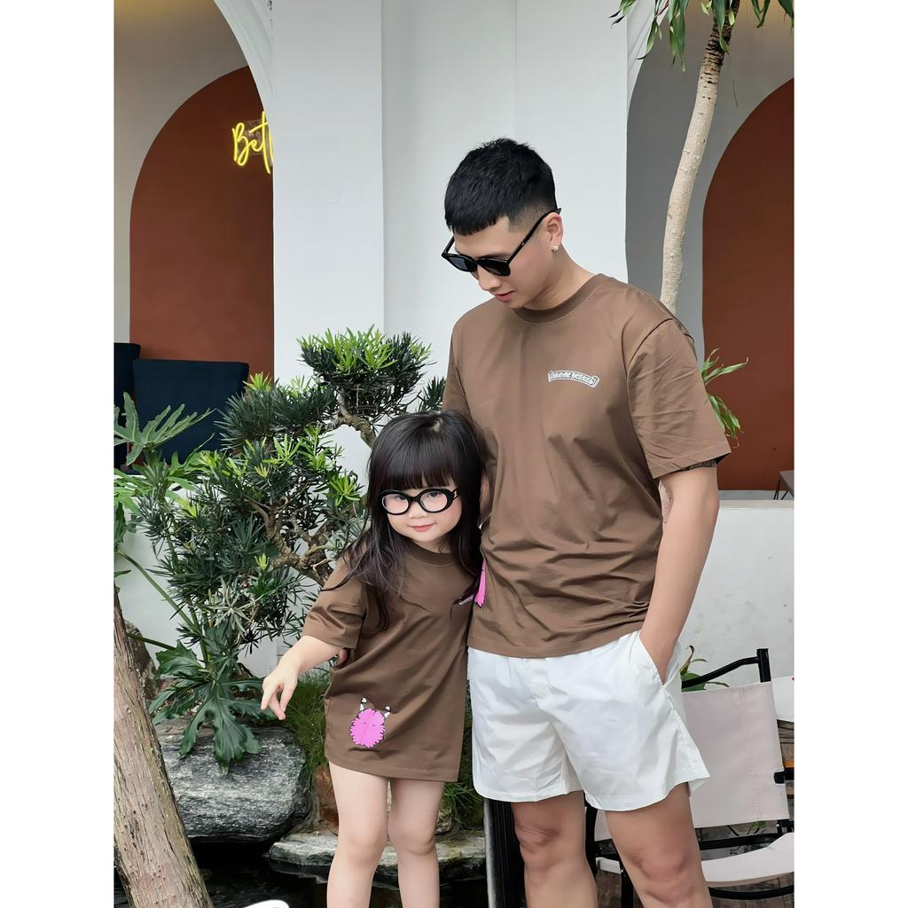 Áo thun gia đình nâu soccer cho bé , áo phông trẻ em team buiding nam nữ , Kid_genz