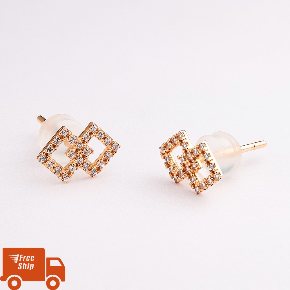 [Mã FARSBR241 giảm 15k đơn 0đ] Bông tai vàng 14k BTFAM04 Huy Thanh Jewelry