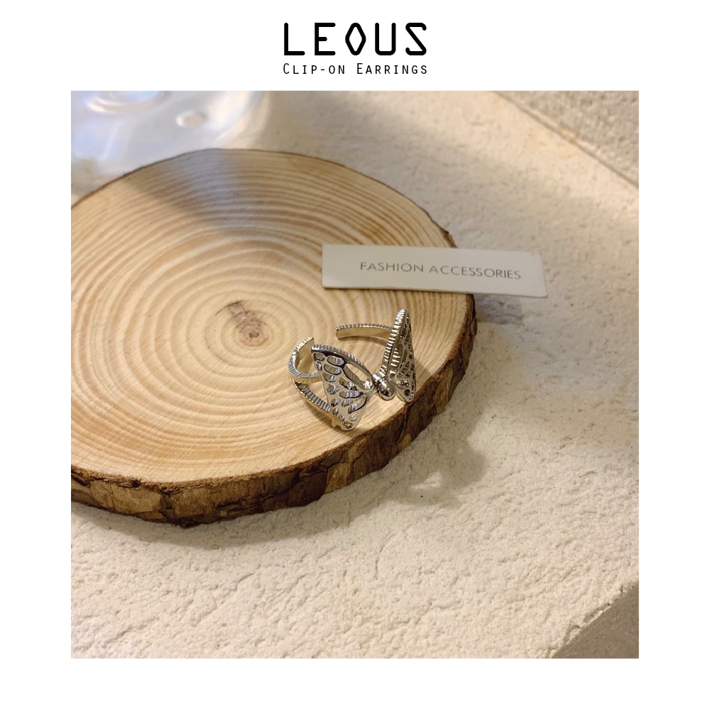 Nhẫn nữ bạc hình cánh bướm bằng hợp kim có thể điều chỉnh R012