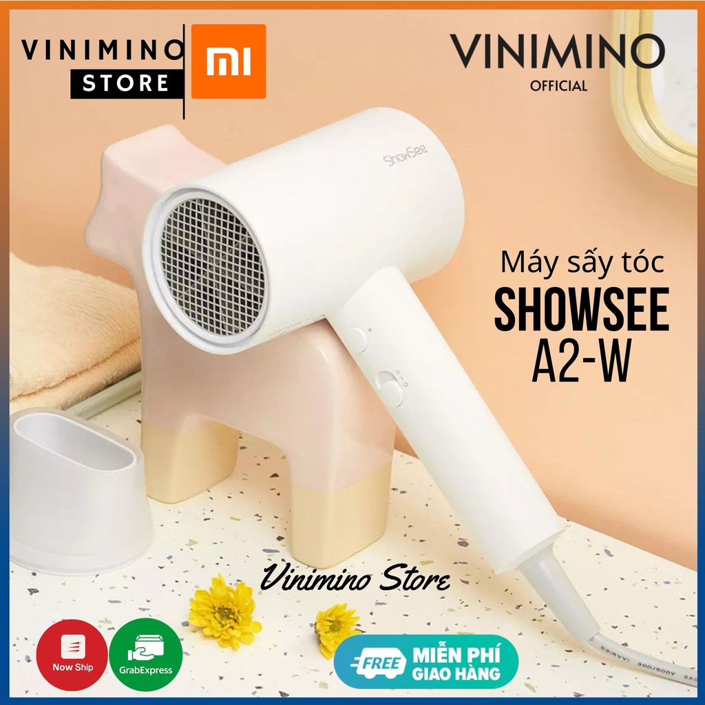 Máy sấy tóc 1800W Xiaomi ShowSee A2-W với 2 chế độ thổi nóng/lạnh bổ sung ion âm chống rối tóc - Vinimino Store