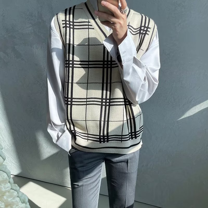 Áo Sweater Dệt Kim Cổ Chữ V Dáng Rộng Phong Cách Hàn Quốc Thời Trang Xuân Thu 3 Màu Tùy Chọn Size S-3XL Hàng Có Sẵn Miễn Phí Vận Chuyển