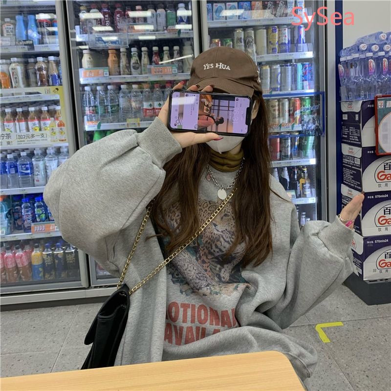 Áo Nỉ In Họa Tiết Hoạt Hình Phong Cách Retro Hàn Quốc