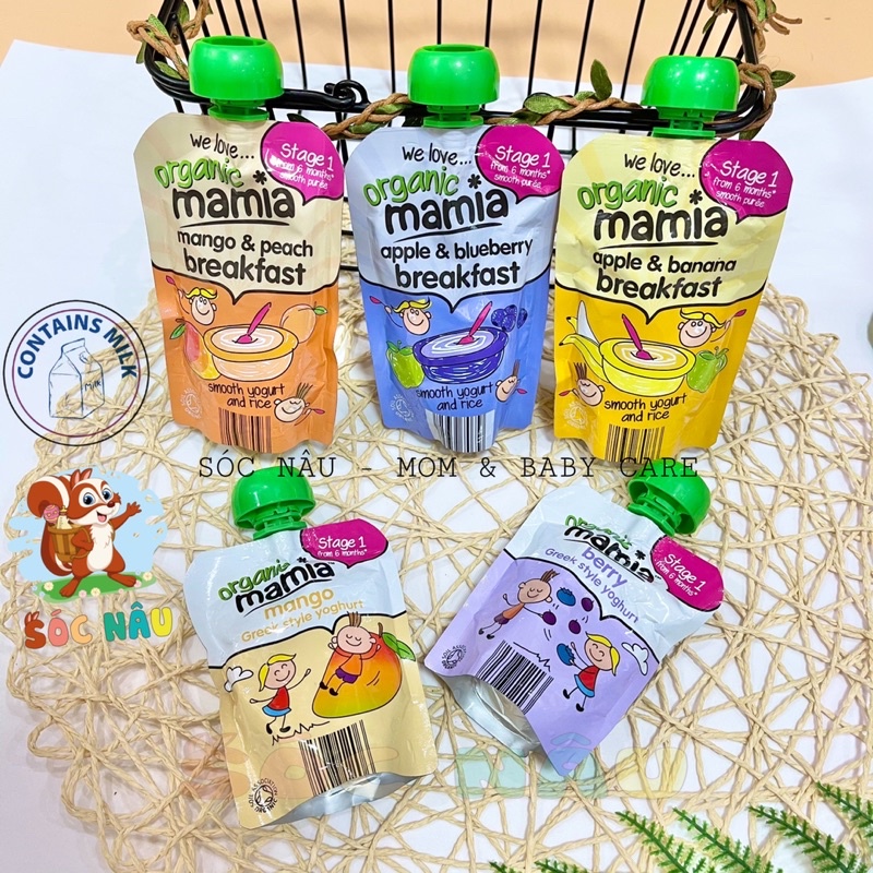 Sữa Chua Hy Lạp Mix Gạo Non Mamia Làm Bữa Sáng, Sữa Chua Organic Cho Bé Từ 6m