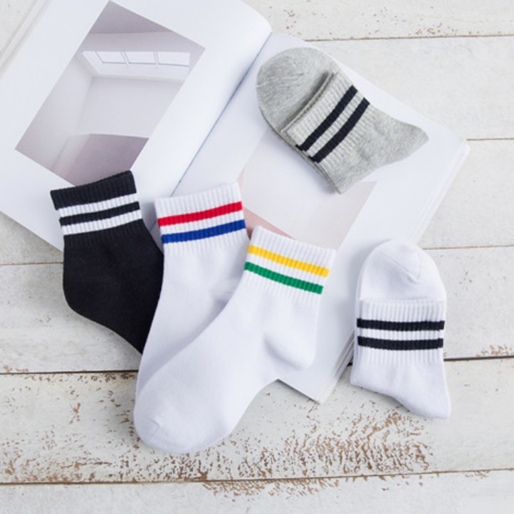 Vớ lửng/ tất lửng cổ 2 sọc 2 màu Mua Tất unisex (muatatshop)