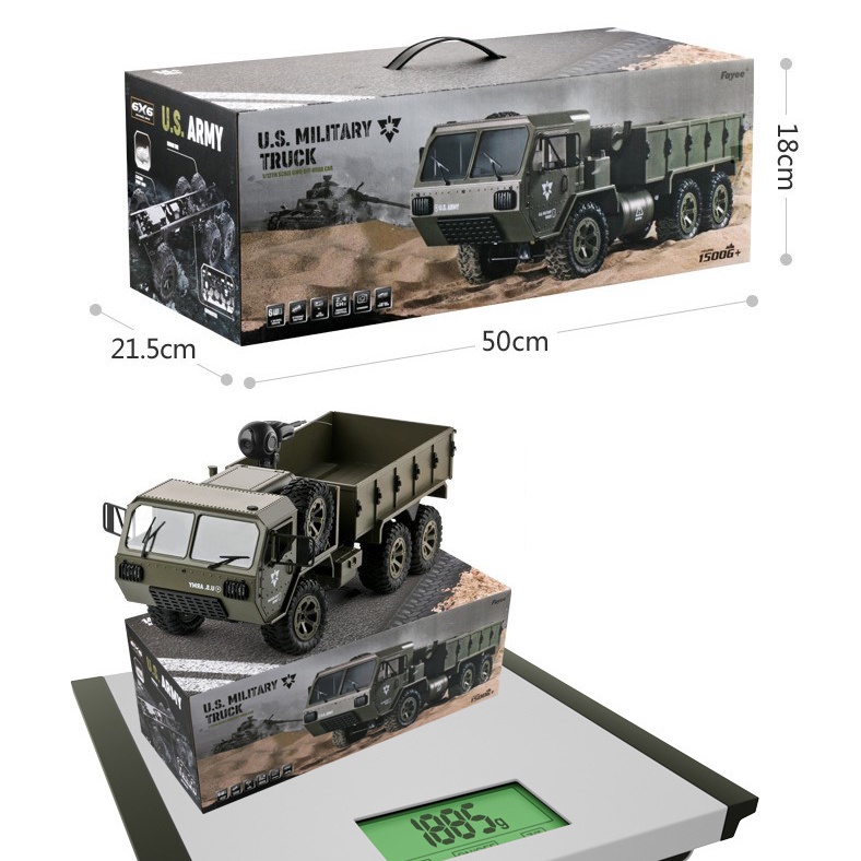 Xe điều khiển từ xa địa hình tốc độ cao ô tô giá rẻ 6 bánh mô phỏng xe quân sự gắn camera TEEMO XE15