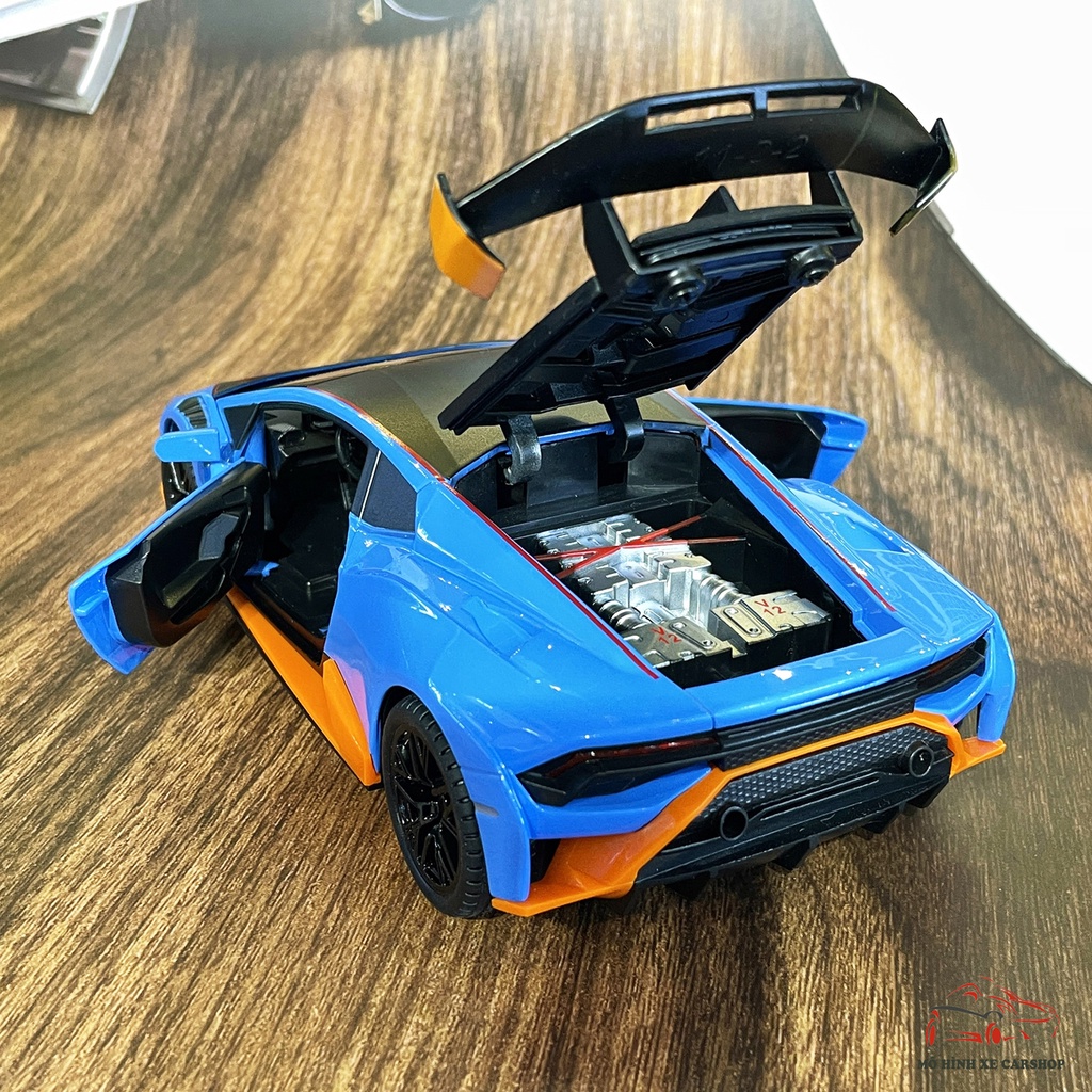 Mô hình xe sắt Lamborghini Huracan STO Tỉ lệ 1:24của hãng JINLIFANG 3 màu