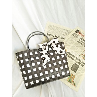 Túi đan thủ công hiện đại size lớn 25cm