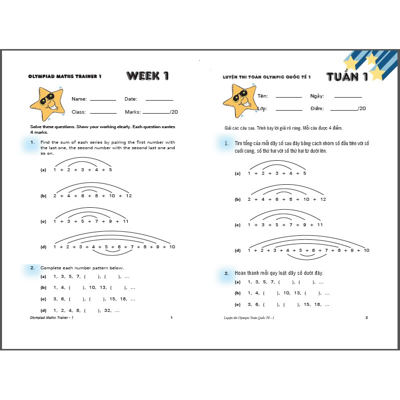 Sách Đánh Thức Tài Năng Toán Học, Luyện thi Olympic Toán quốc tế - Á Châu Books (Bộ 2 cuốn, 7 - 8 tuổi )