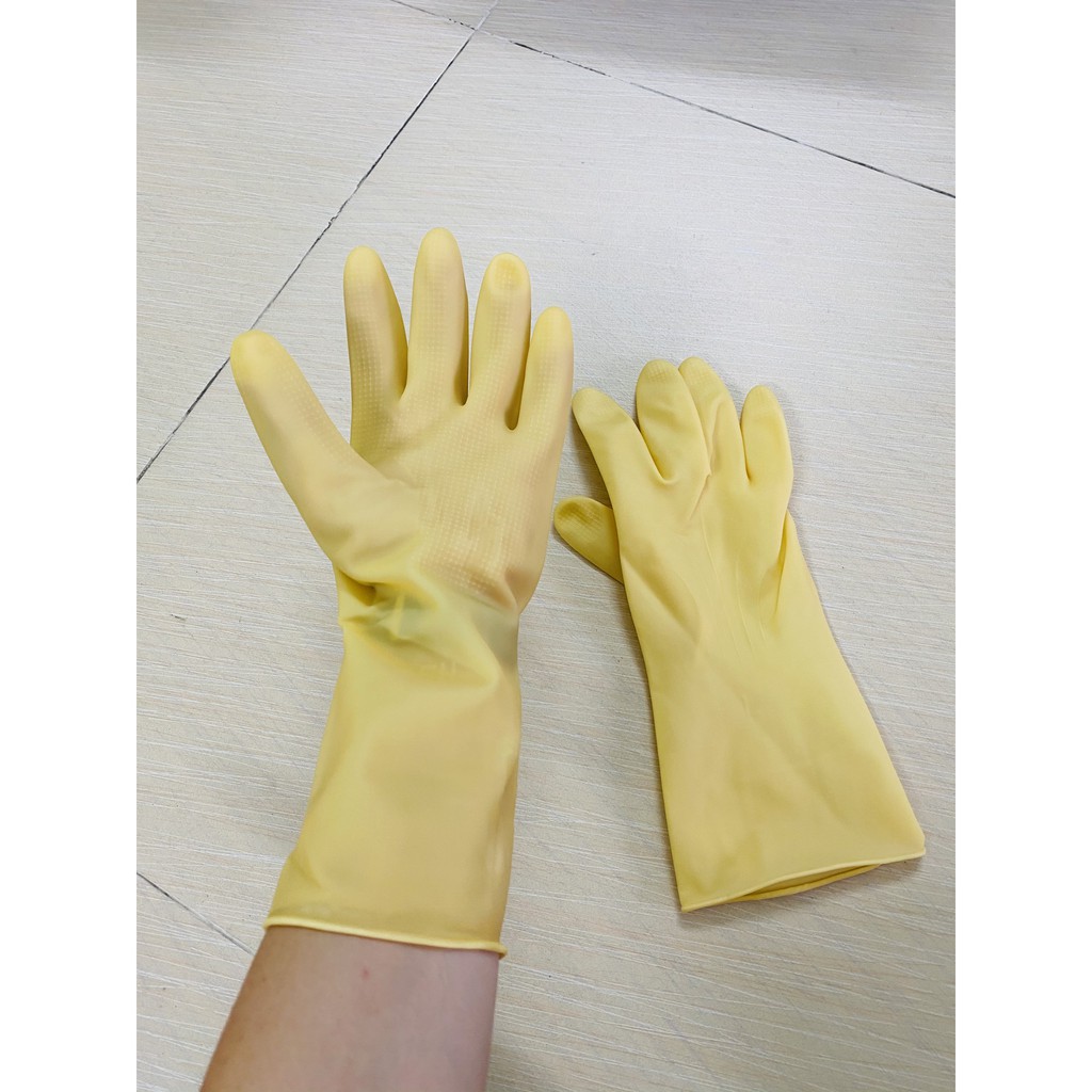 GĂNG TAY CAO SU THIÊN NHIÊN, bao tay bảo vệ da khi rửa chén bát giặt đồ vệ sinh toilet nhà cửa phòng tắm, rubber gloves