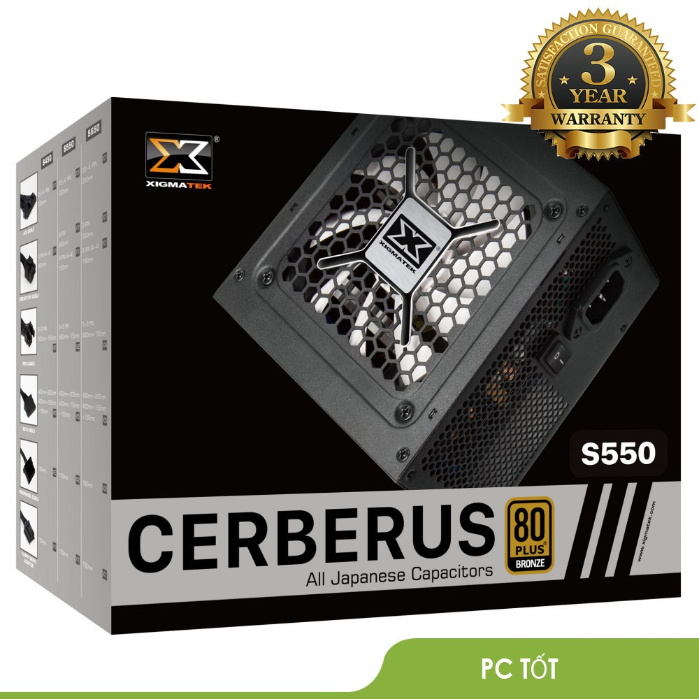 XIGMATEK CERBERUS S550 550W (EN41138)-80PLUS BRONZE, 100% JAPANESE CAPs | BigBuy360 - bigbuy360.vn