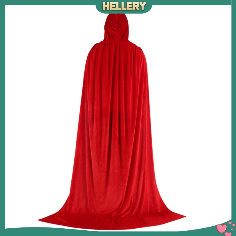Áo choàng nhung đen dáng dài 150cm có mũ trùm dùng để hóa trang Halloween
 | BigBuy360 - bigbuy360.vn