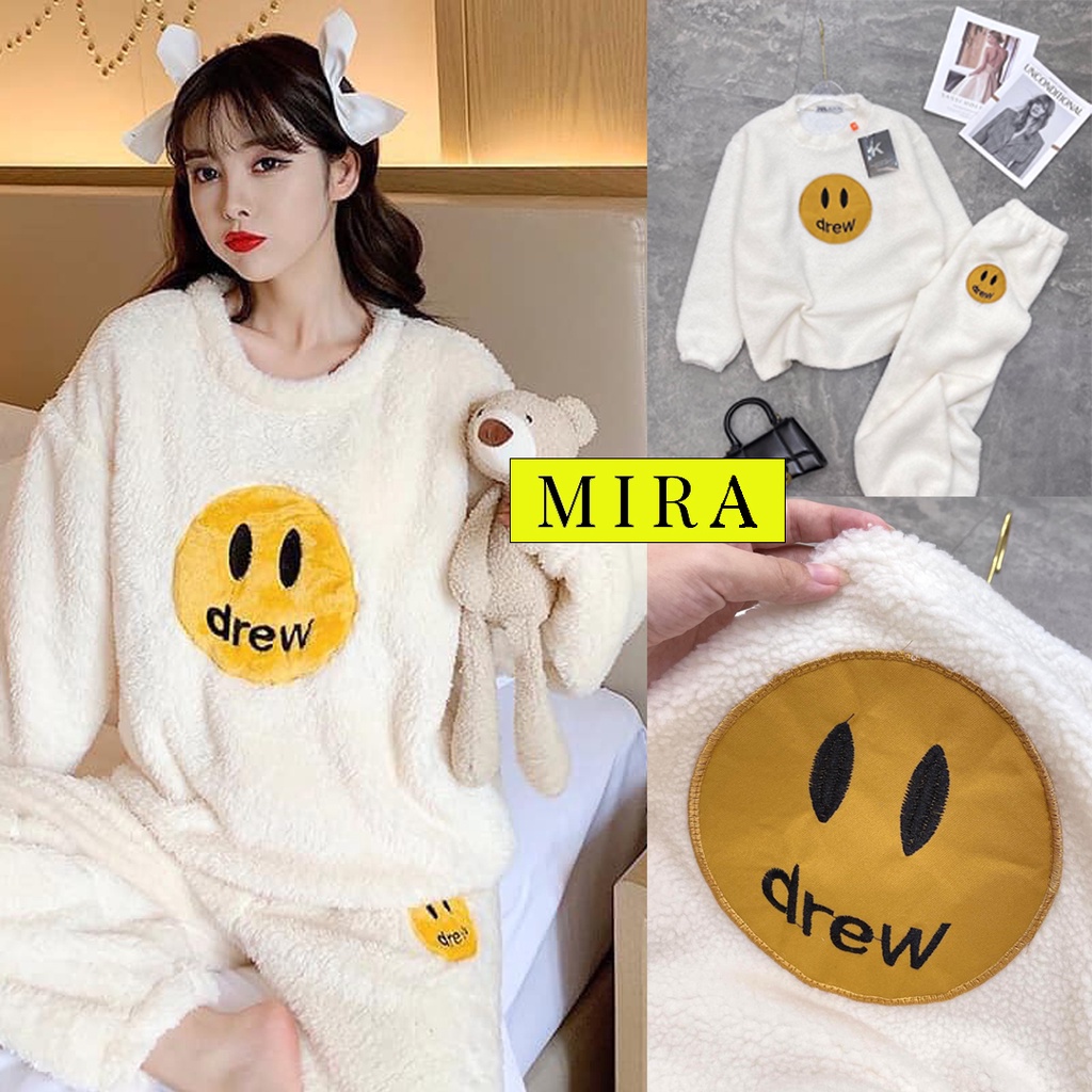 Set đồ nữ, set đồ nữ cá tính, drew, set đồ nữ thu đông chất lông dày dặn Mira clothes