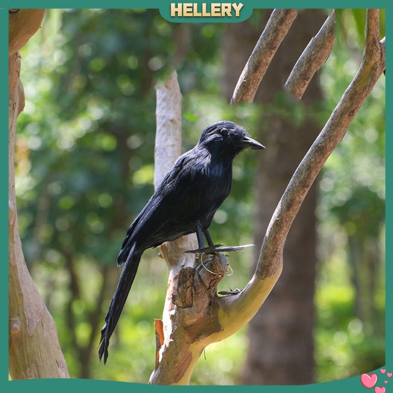 Set 6 Chú Chim Nhồi Bông Màu Đen Dùng Làm Đạo Cụ Hóa Trang Halloween