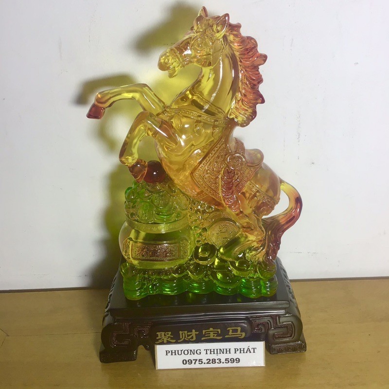 Ngựa Phong Thuỷ Túi Tiền Lưu Ly Cao 33Cm