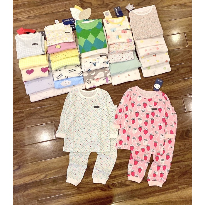 Bộ dài tay Bé Trai Bé Gái cotton organic Allo lugh &amp; Agabang Hàn Quốc size 7 -18kg - Bộ quần áo thu đông xuất dư xịn