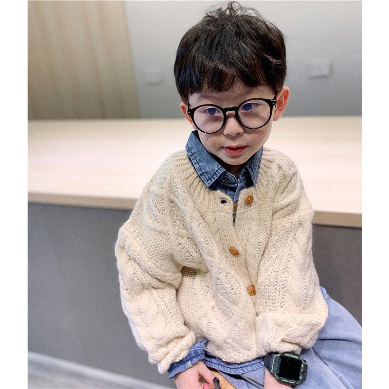 Áo khoác Cardigan dệt kim form rộng phong cách Hàn quốc cho bé trai
