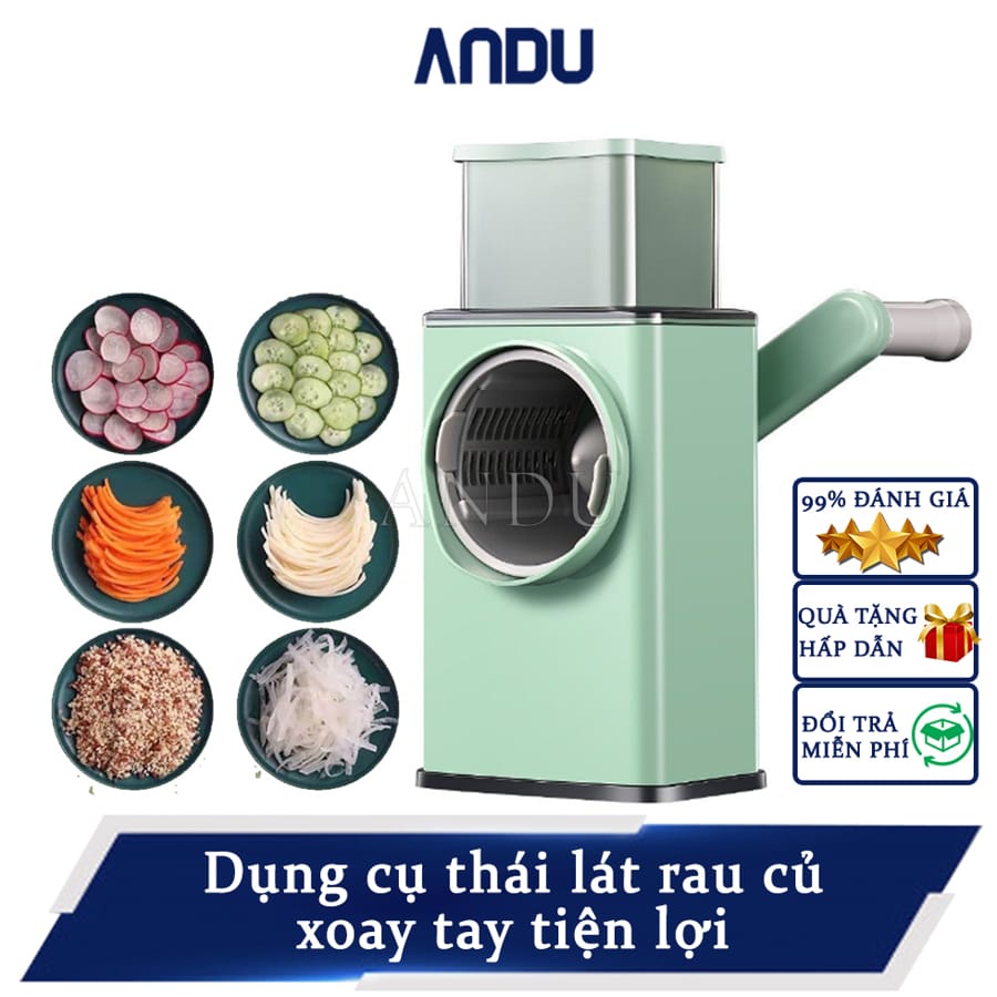 Dụng Cụ Thái Rau Củ Quả Đa Năng,Máy Thái,Cắt Bào Sợi Rau Củ Quả Nhà Bếp Bằng Thép Không Gỉ Cỡ Lớn An Toàn Tiện Lợi