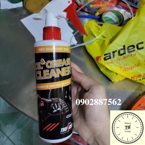 Dung dịch vệ sinh nhông sên dĩa Thunder Oil &amp; Grease Cleaner , rửa dầu mỡ, kim loại , lốc máy