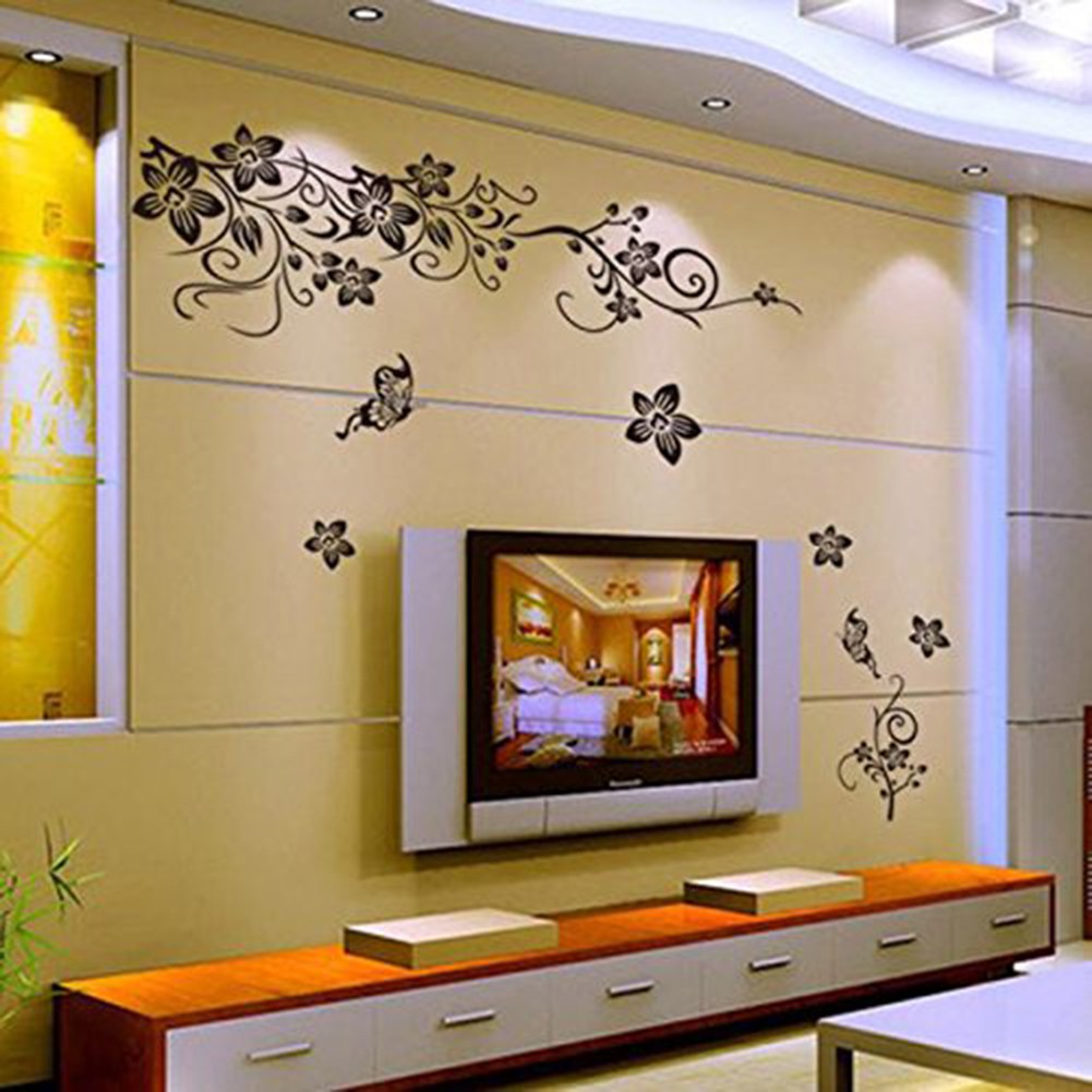 Decal dán tường Chống Thấm Nước Họa Tiết Hình Bông Hoa Dùng Trong Trang Trí Phòng
