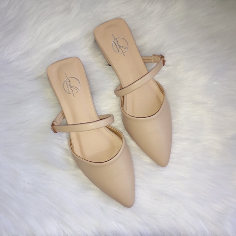 Dép sục gót thấp kiểu dáng mũi nhọn quai ngang đơn giản, 3 màu dành cho nữ, SB25