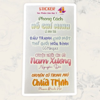 Sticker Văn Học Lớp 9 ( Cả Năm )