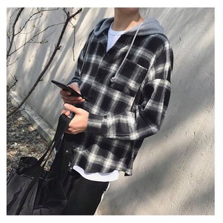 Flannel nón đen trắng