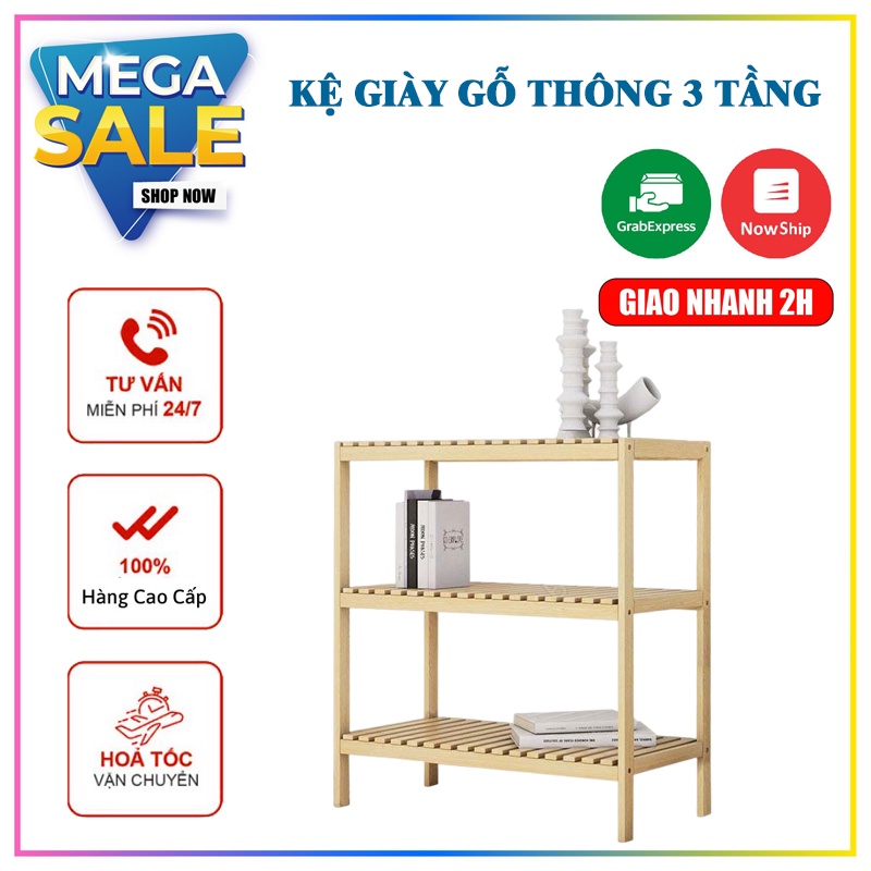 Kệ Để Giày Dép  Gỗ 2 - 3 Tầng Trang Trí Decor Đơn Giản Tiện Lợi