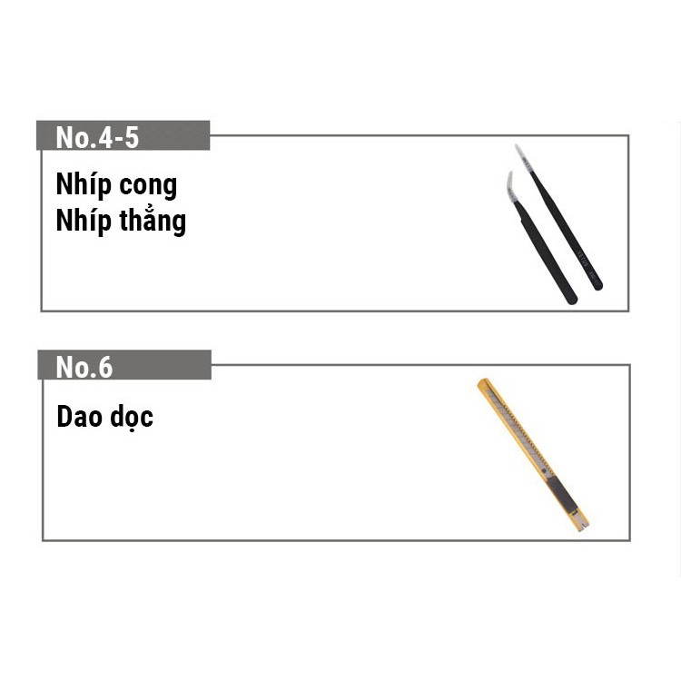 Bộ dụng cụ Gundam Tool làm mô hình GUNDAM BANDAI cho đồ chơi lắp ráp Anime Nhật Bản (Bộ từ 27 dụng cụ đến 13 dụng cụ)