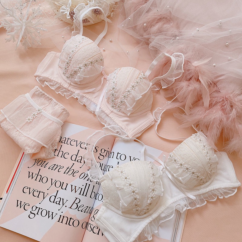 Bộ Đồ Lót Ren Lưới Nâng Ngực Không Gọng Thép Thoải Mái Phong Cách Nhật Bản Cho Nữ | BigBuy360 - bigbuy360.vn