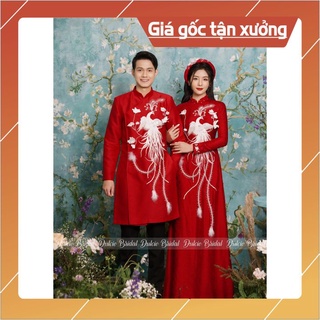 Ảnh thật🍁Cặp áo dài cô dâu chú rể kết hạc