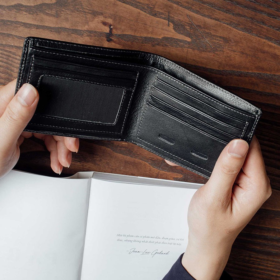 Ví Da Bò Nam LAFORCE Sáp Cao Cấp VLAN-22D Tặng Đón Gót Tiện Lợi