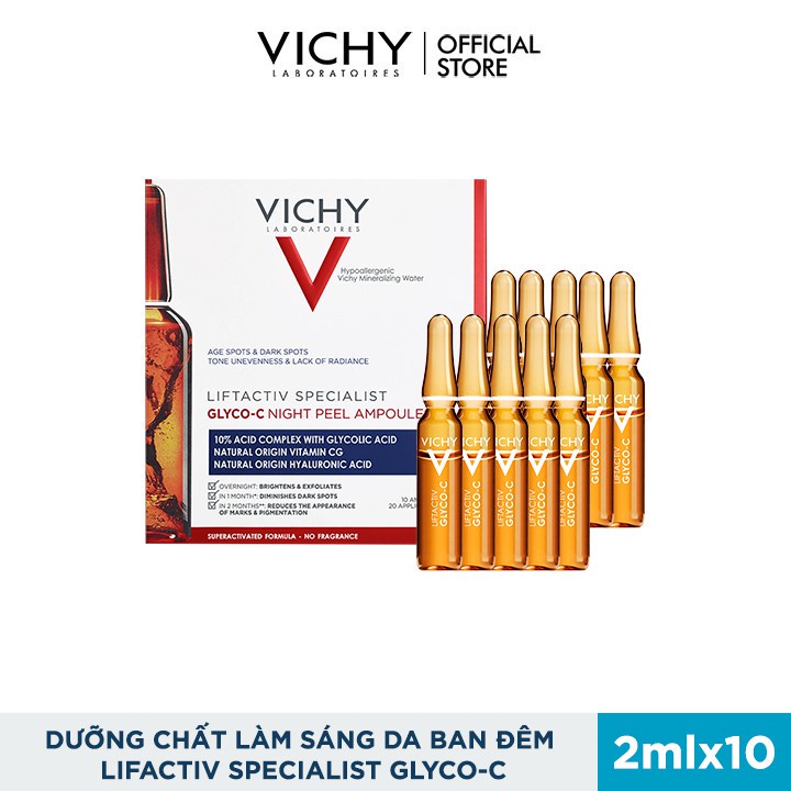 Bộ tinh chất giúp giảm thâm nám và làm sáng da ban đêm Vichy Liftactiv Specialist Glyco-C