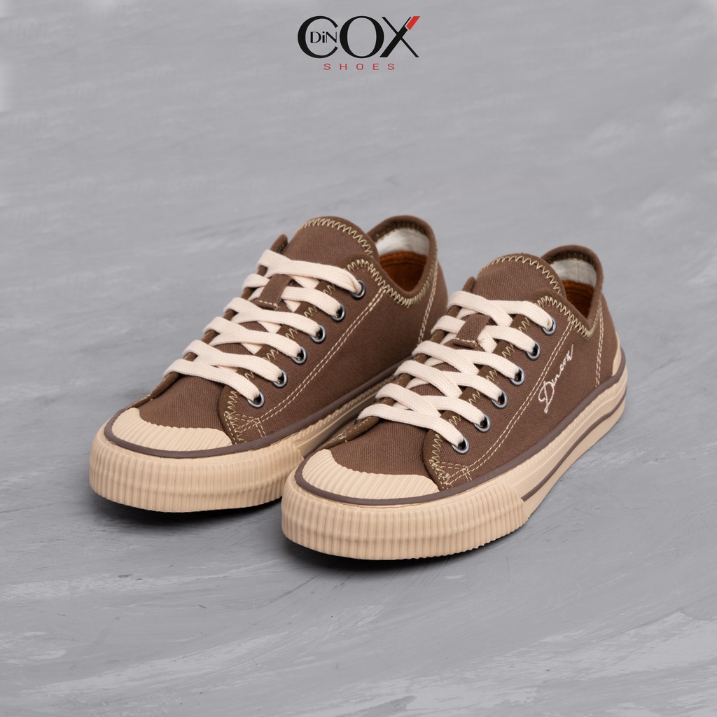 Giày Sneaker Vải Unisex DINCOX D21 Phong Cách Ấn Tượng Chocolate