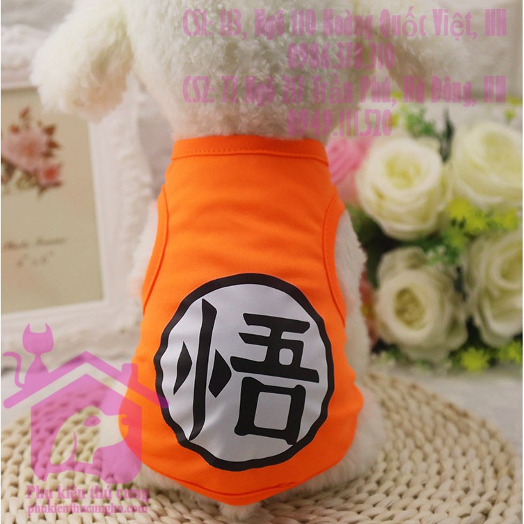 Áo cho chó mèo ba lỗ mùa hè in hình cute dành cho thú cưng