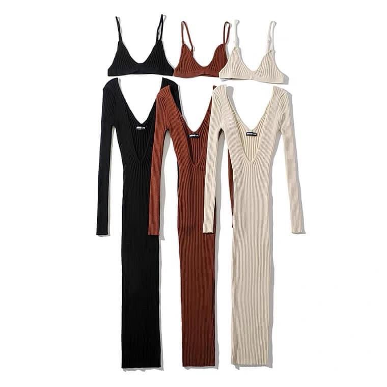 Set đầm body phong cách Châu Âu