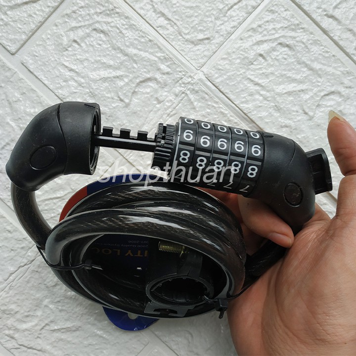 Khoá dây xe đạp 5 số kích thước 12x1000mm- nhỏ gọn, tiện mang theo