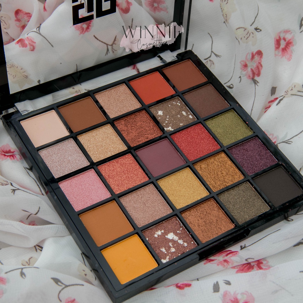 Bảng phấn mắt DIKALU 25 ô màu lì và kim tuyến lâu trôi