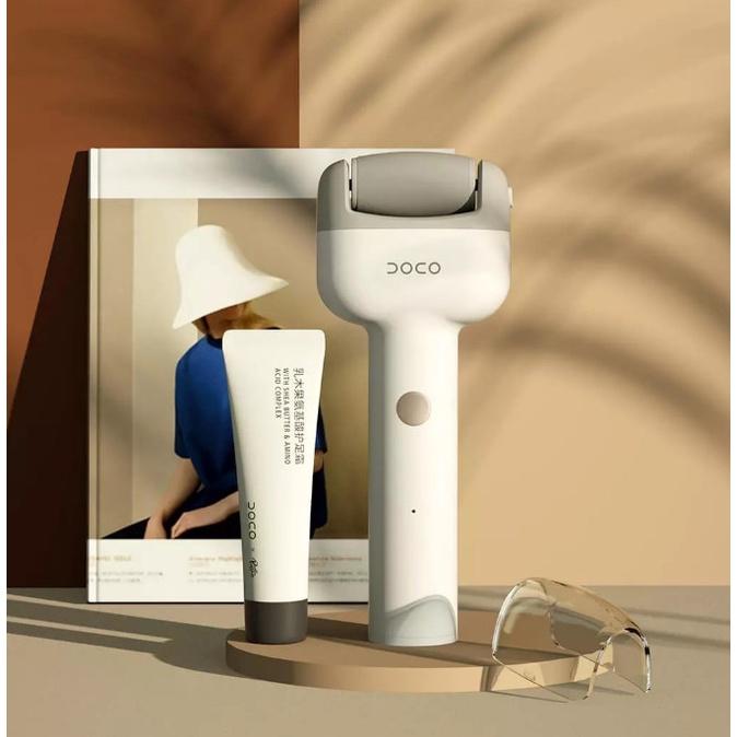 Máy Chà Gót Chân Xiaomi Doco F002 Tặng 2 Đầu Chà, Kem Dưỡng, 2 Chế Độ - Máy Cạo Gót Chân Xiaomi Loại Bỏ Vết Chai Chân