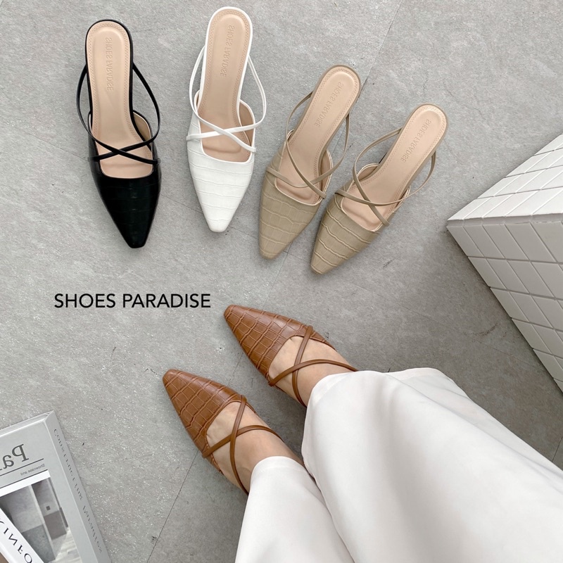 Giày sục nữ giày nữ hàn quốc giày sục giày mũi nhọn giày đế 3f mũi nhọn đẹp SHOES PARADISE