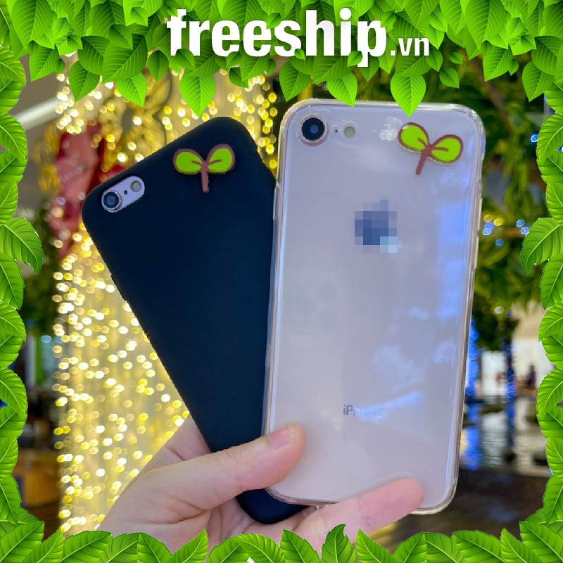 ốp lưng iphone gắn lá cỏ nổi 3d ốp iphone dùng cho 6 đến 12 promax b225b