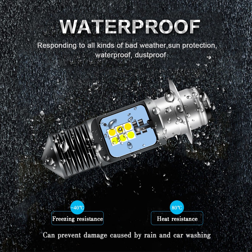 1 PC 12LED Bóng đèn pha xe máy H4 BA20D P15D Đèn sương mù chùm tia cao và thấp 3030 chip Phụ kiện xe tay ga LED hai màu nổi bật