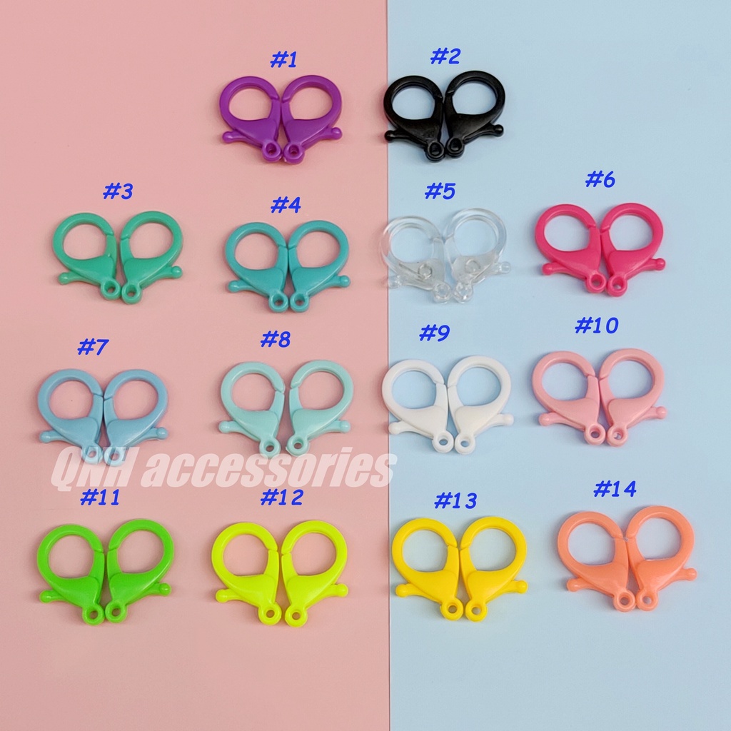 Cặp 2 móc khóa càng cua nhựa acrylic size 25mm nhiều màu dùng làm móc khóa và đồ handmade